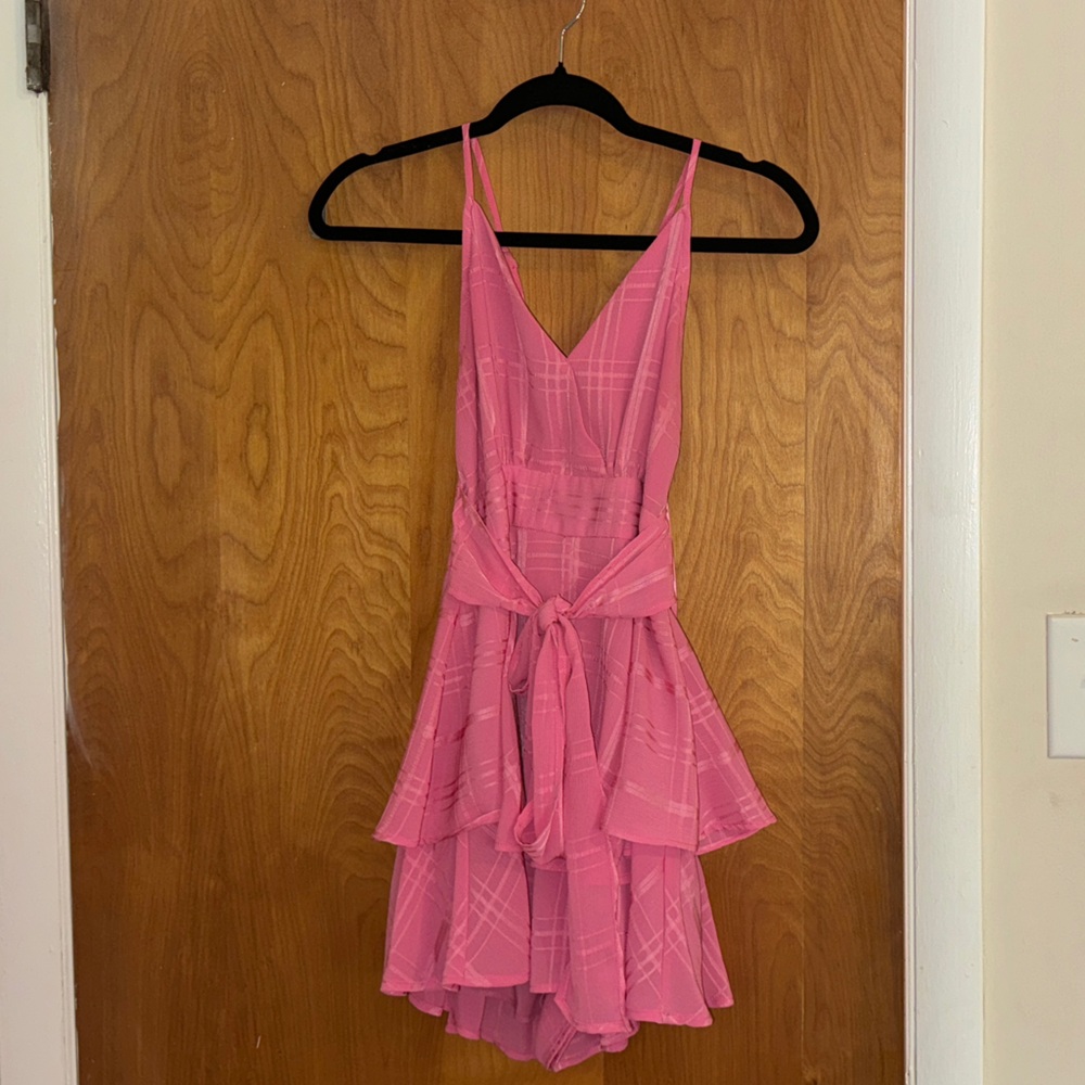 Pink Lily Striped Pink Romper